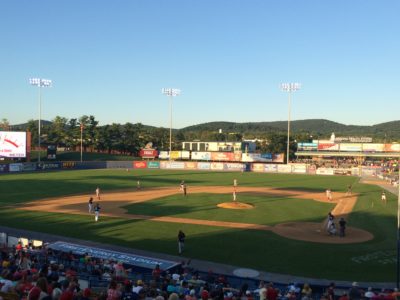 FirstEnergy Stadium is a 9,000-seat baseball-only stadium in Reading, Pennsylvania that hosted its first regular season baseball game in 1951.