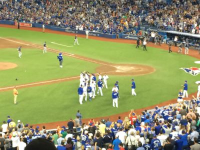 Jays walk off on 12th inning wild pitch